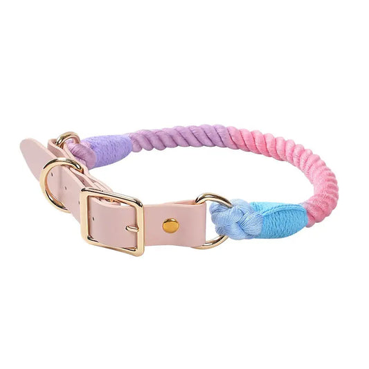 Sorbet Woven Rope Dog Collar