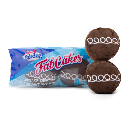 Chocolate Fabcake Plush Dog / Toy 2-Pack